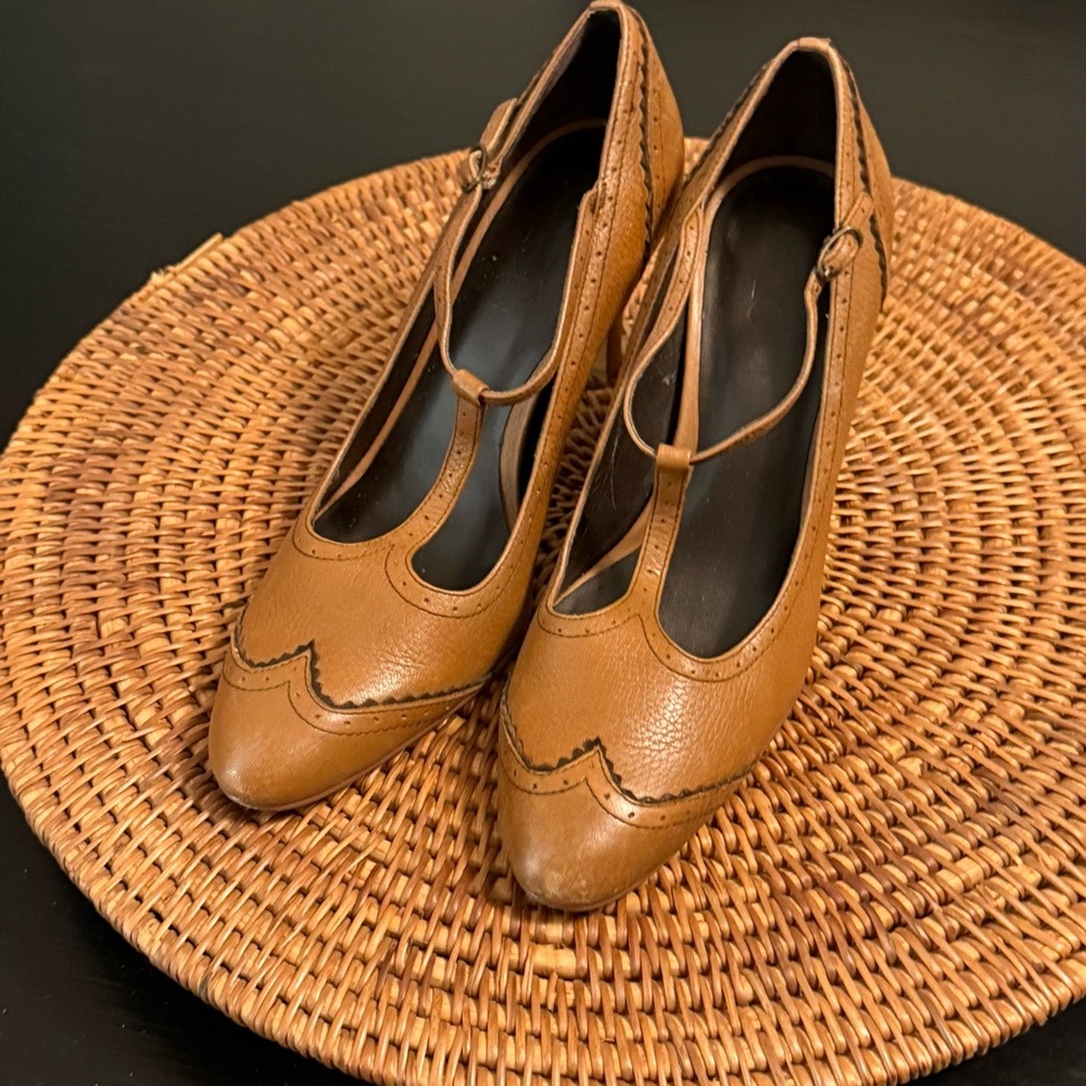 Loft Elegant Brown T-Strap‎ Women's Shoes
